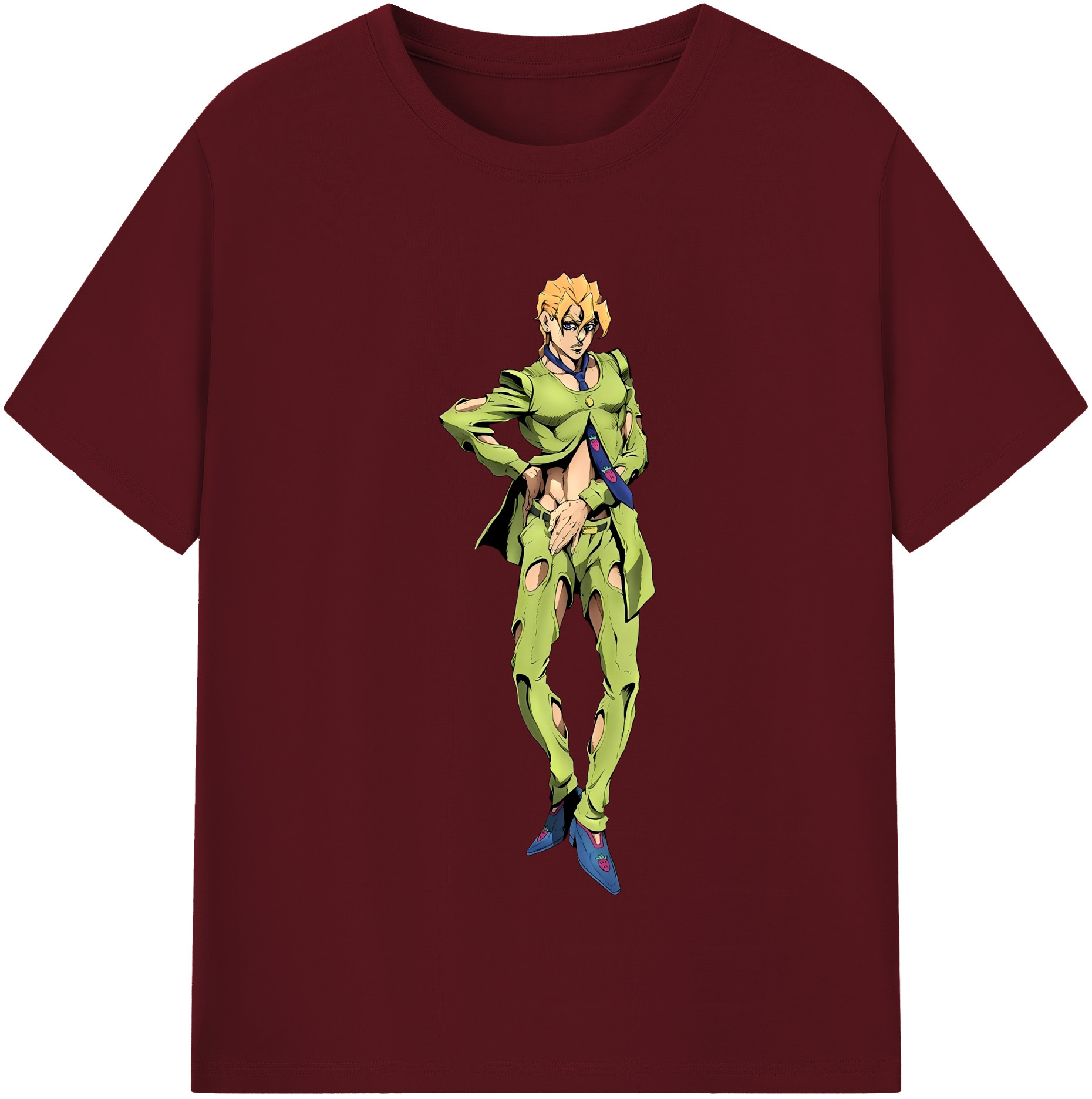 （画像用） ジョジョの奇妙な冒険 パンナコッタ?フー JoJo's Bizarre Adventure Pannacotta Fugo 綿100％半袖Tシャツ（フロントプリント）